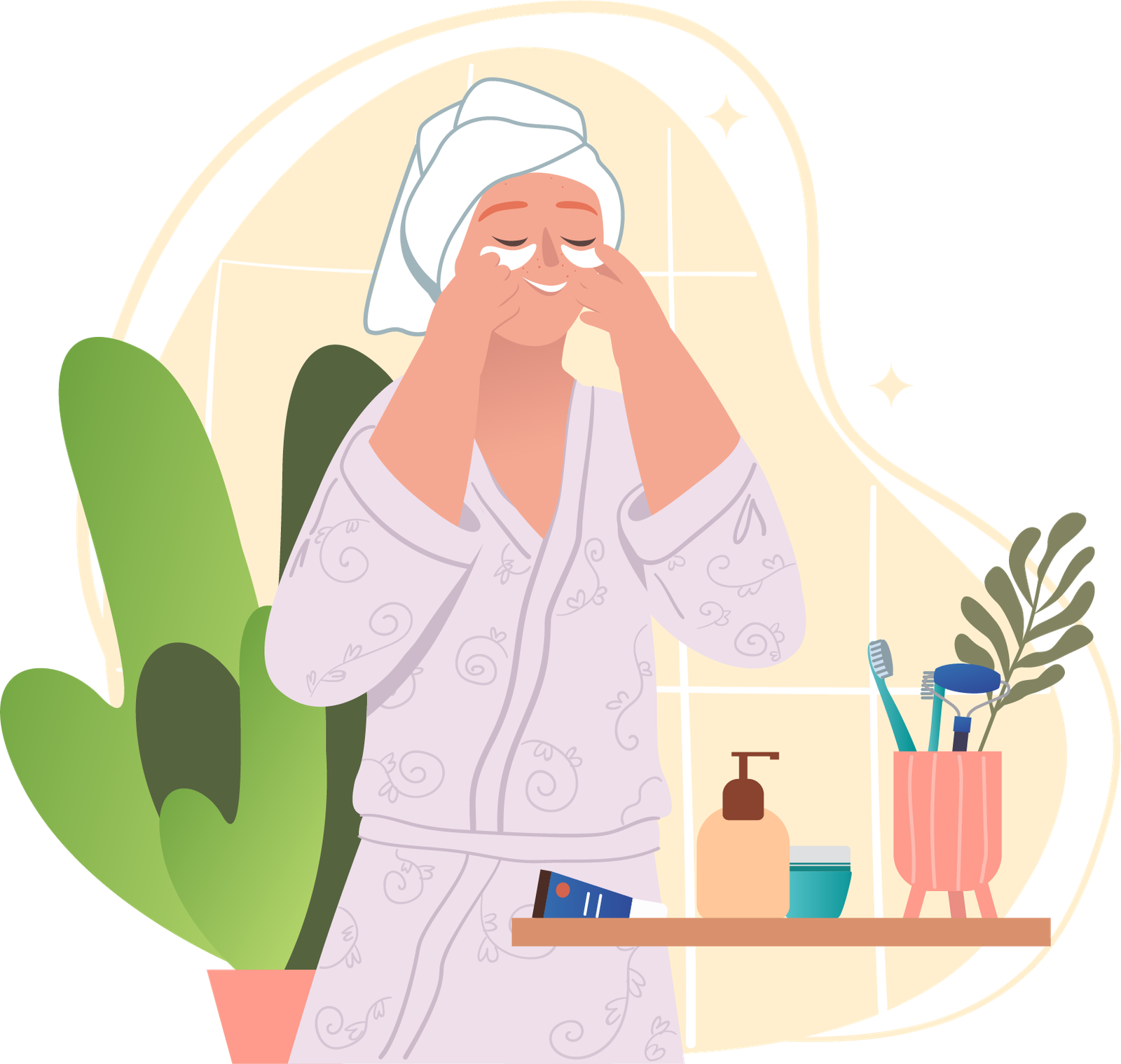 Illustratie ontspanning en rust voor hoofd en lichaam